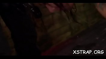 Monstrous toys destroys cute redhead gaping fur pie in bondage act