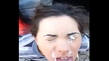 guy cums on his girlfriends face