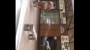 South african Woman Baths in Public