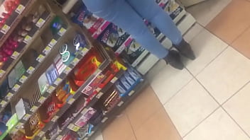 Candid slow mo video Mexican booty at gas station Pt 2