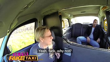Female Fake Taxi Ozzie tourist cums in busty blondes mouth after taxi fuck