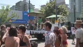 Cruel Mistress riding ponyboy in public