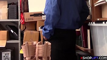 Asian teen suspected and fucked by a mall cops big cock