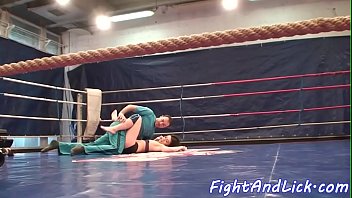 Finger banged euro wrestling on the floor