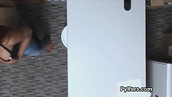 Big tit black teen punished for stealing