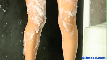 Asian beauty drenched in loads of hot jizz