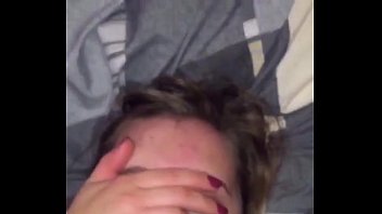 Cute clothed sexy teen making shoejob and blowjob with cumshot on her body