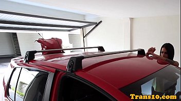 Inked latina tgirl twerking her booty bts