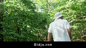 Petite teenie ass spanked fucks grandpa after deepthroat cum swallowing