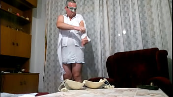 destroyed crossdress torn nightgown cum