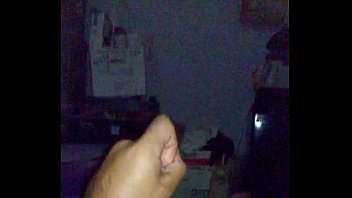 Chubby guy jerking little dick cums twice