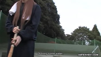 Gorgeous Asian bimbo blowing the fella hard and solid