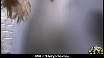 Black chick blows &amp_ fucks cock on a naughty gloryhole 29