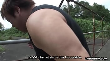 Asian slut got fucked in the field in the outdoors