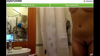 Hot russian girl in shower after smoking