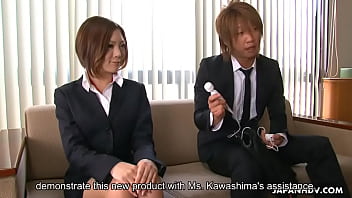 Ms. Kawashima demonstrates the sex toy features