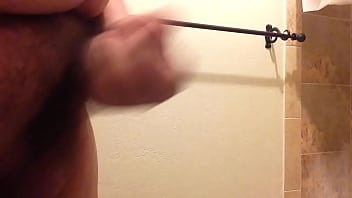 fat guy with small dick jerks off