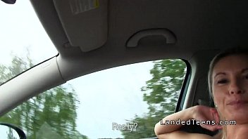 Blonde teen htich bangs stranger outdoor