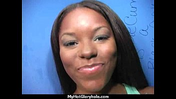 Ebony Slut Fucks A White Gloryhole Cock In Her First Interracial Scene 24