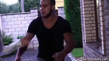 Euro glam babe blows cock