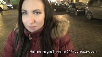 Czech amateur banged in public pov