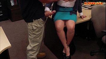 Busty amateur brunette wife fucked to earn a lot of cash