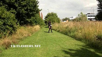 Chubby Andreas public nudity and naughty mum flashing outdoors with british amat