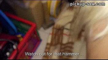 Eurobabe Adrienne flashes her perky tits then ripped for money