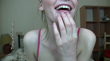 Her long, wet tongue and throat