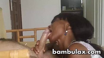 Ebony African Amateur Teen blowjob cum in mouth