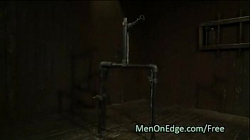 Bound to a metal device gay ass flogged