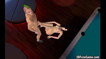 This sexy 3D babe is giving this guy a footjob