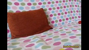 Amateur girl plays with ice cream on cam