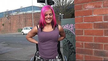 Wheelchair bound Leah Caprice in uk flashing and outdoor nudity
