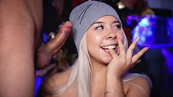 College blonde toys with hard cock on webcam show