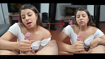 Amateur handjob - My stepsister helps me with my erection problem...