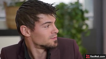 Petite blonde secretary dp fucked by boss and office mate