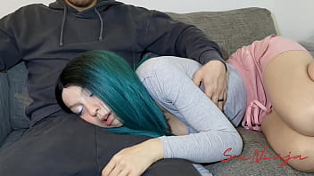 I Try Resting on My Step-Brother'_s Lap While Watching a Movie only to be fucked in my mouth