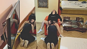 Cam Caught University friends, boy eats hot brunette'_s pussy