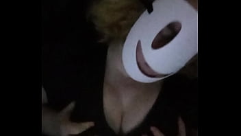 SFW SC Caressing her breasts through her black shirt and bra