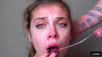 StepSister Tasting Stepbrother'_s Cum - Close Up DeepThroat Blowjob