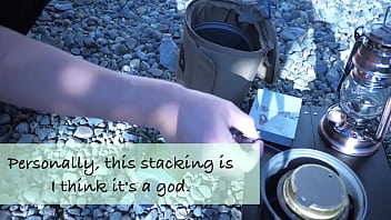 オナニーに飽きたら見て欲しい動画です。キャンプギアで庭でコーヒータイムしました！