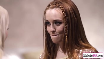 Big tit babe fingering hairy lesbian bff