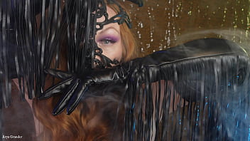 Latex Mask and Leather Gloves Sexy ASMR video free SFW erotic clip - Arya Grander