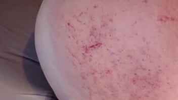 Spanking bad girl'_s large round ass