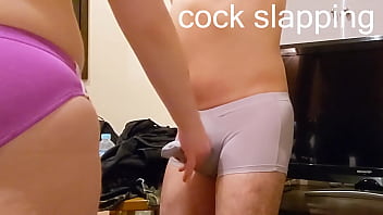 ドS会社員OLにM男のジーンズの上からペニスをパンチし続けられ出血してしまった亀頭!