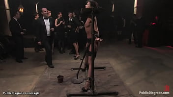 Slave in inverted suspension fucked