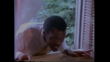 Black guy intruded his boss'_ house to poke his nasty blonde daughter Ashley Welles with his huge stallion while his chief was at office