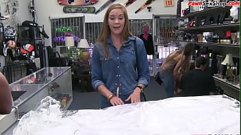 Innocent pawnshop customer gets throatfucked