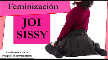 JOI sissy con feminizacion. Minifalda y condon CEI.
